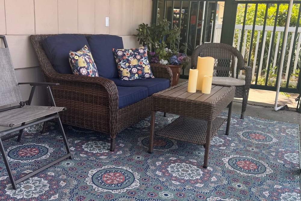 Patio couch at Laurel Hill Nursing Center in Grants Pass, Oregon