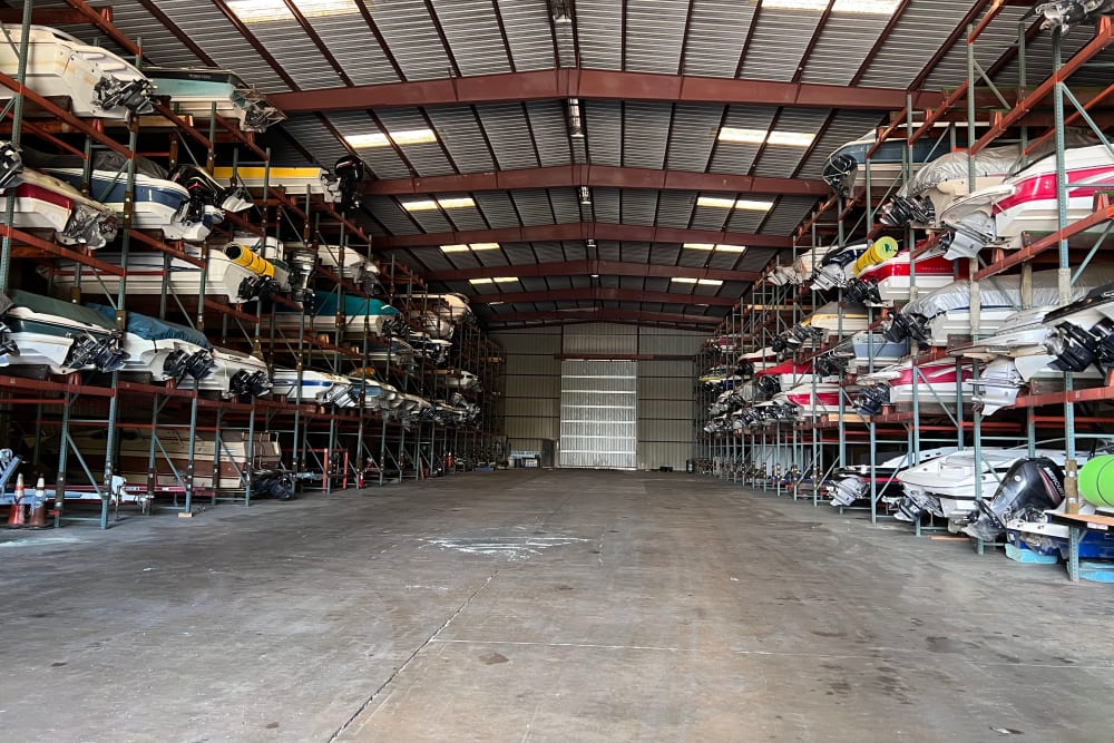 A look inside our boat storage facility at River City Marina in Mooresville, North Carolina