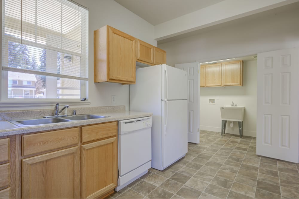 Laundry room off of kitchen at Beachwood North in Joint Base Lewis McChord, Washington