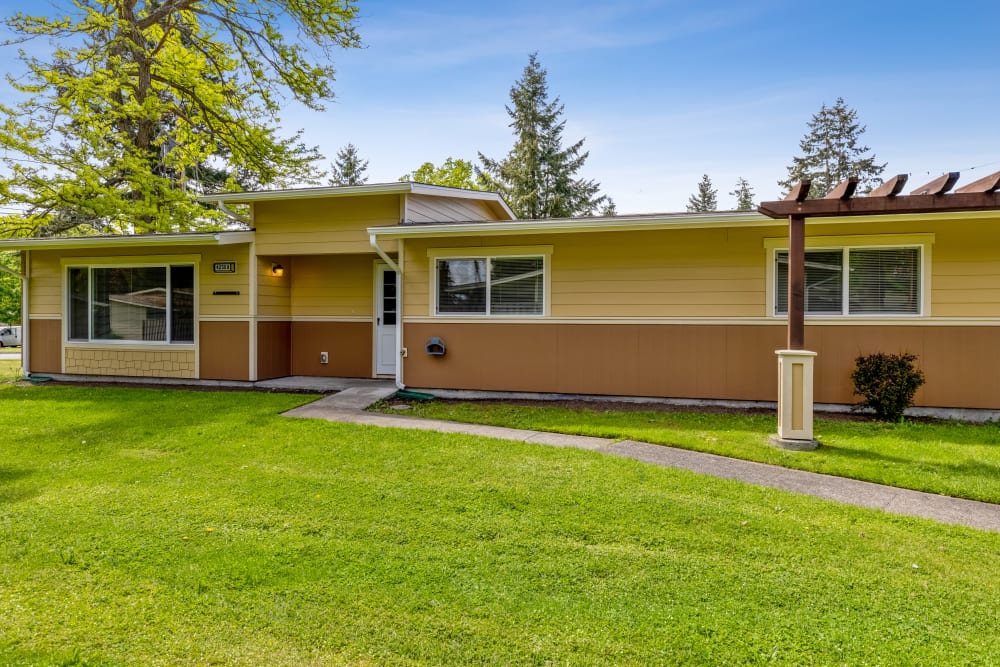 Exterior of home at Carter Lake in Joint Base Lewis McChord, Washington