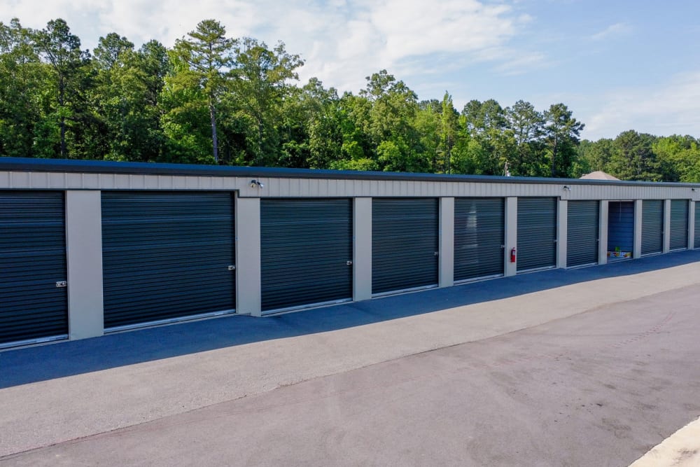 Storage Units with Blue rollup at Highway 10 Storage in Little Rock, Arkansas