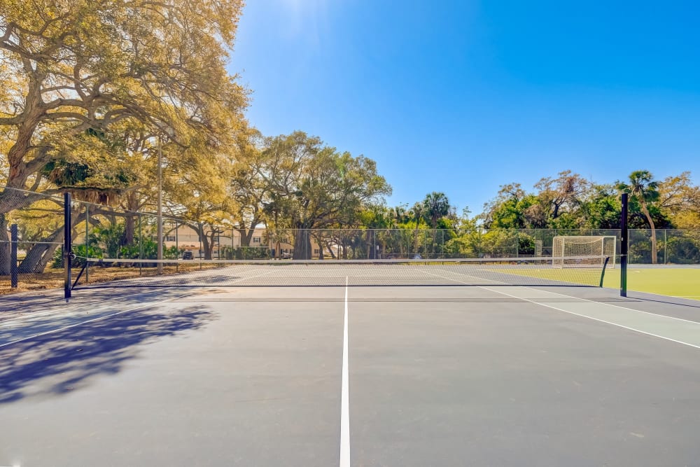 Outdoor tennis court at Reserve at Lake Pointe Apartments & Townhomes in St Petersburg, Florida