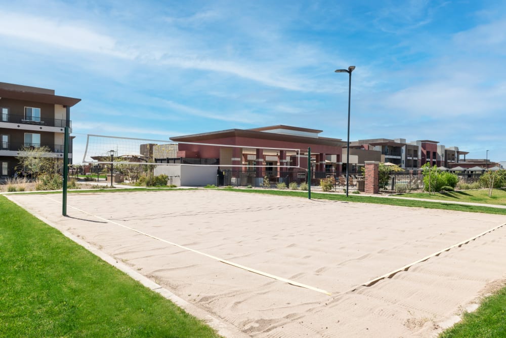 sand volleyball court at The Crossing at Cooley Station in Gilbert, Arizona
