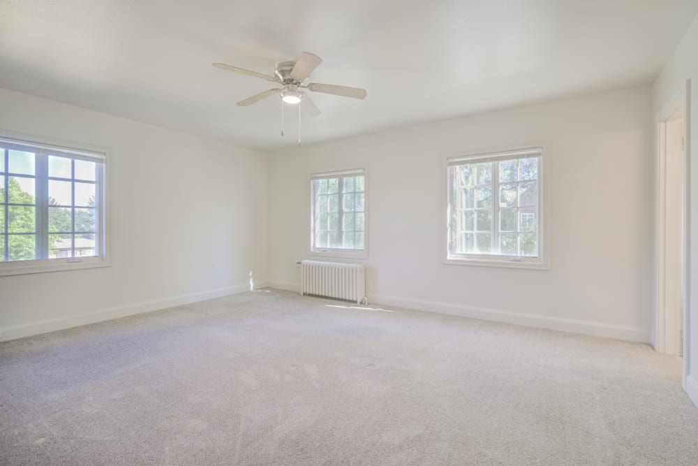 Large Master Bedroom with ceiling fan at The Bricks in Joint Base Lewis McChord, Washington