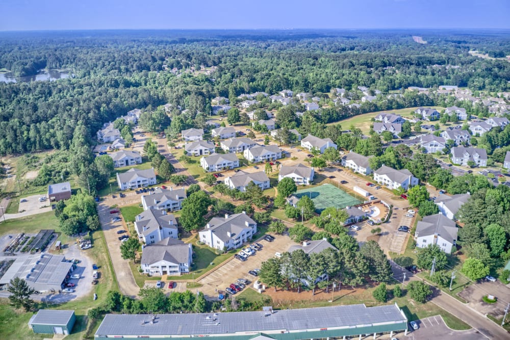 Aerial view of Bradford Place Apartments in Byram, Mississippi