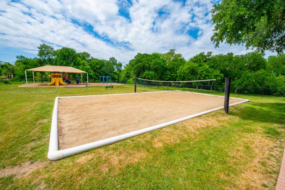Sand volleyball court at Carrollton Park of North Dallas in Dallas, Texas