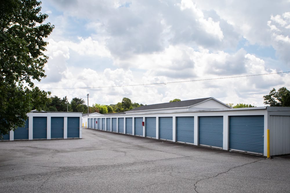 blue units at AAA Self Storage at High Point Rd in High Point, North Carolina