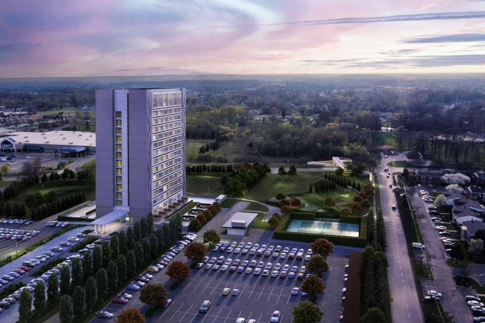 Bird's eye view of an apartment at The Bank Tower in Southgate, Michigan