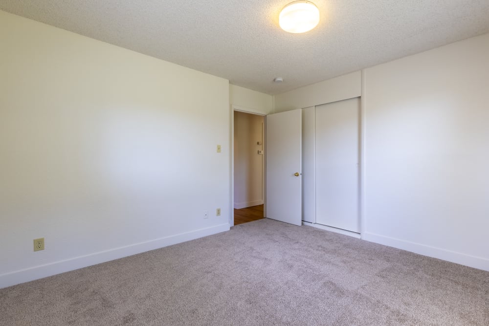 Bedroom with closet at New Hillside in Joint Base Lewis McChord, Washington