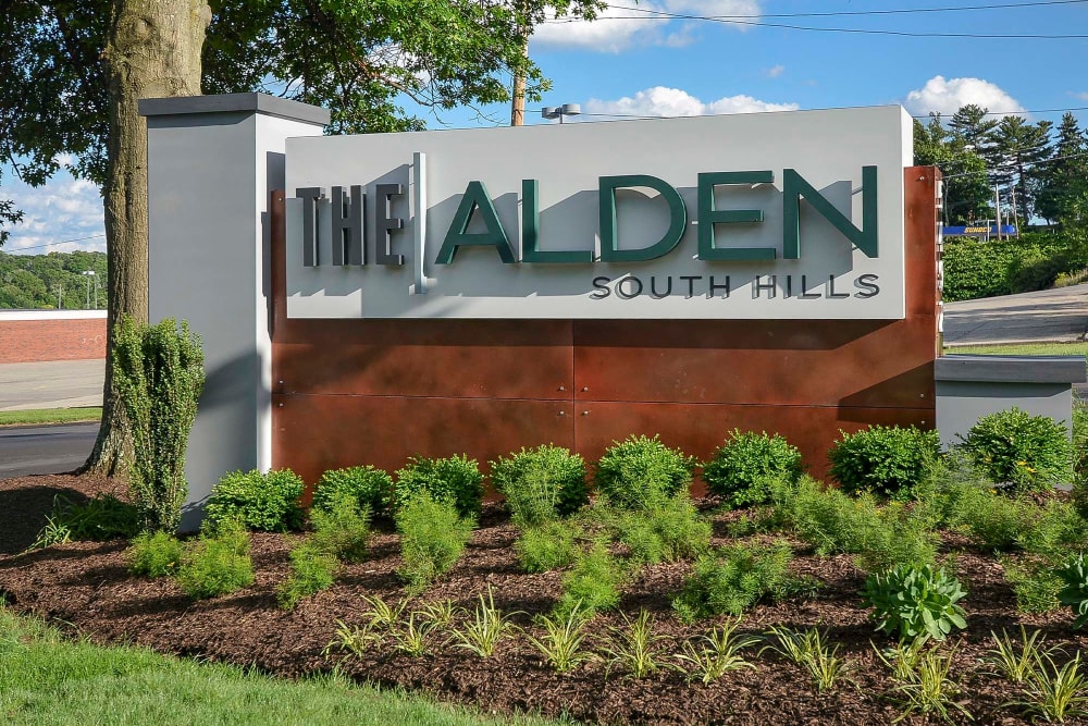signage at The Alden, Pittsburgh, Pennsylvania