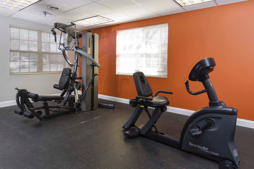 Newly upgraded fitness center in the Clubhouse at The Alden, Pittsburgh, Pennsylvania