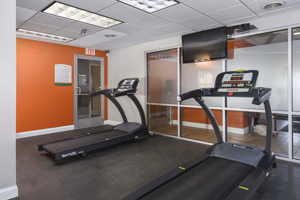 Newly upgraded fitness center in the Clubhouse at The Alden, Pittsburgh, Pennsylvania