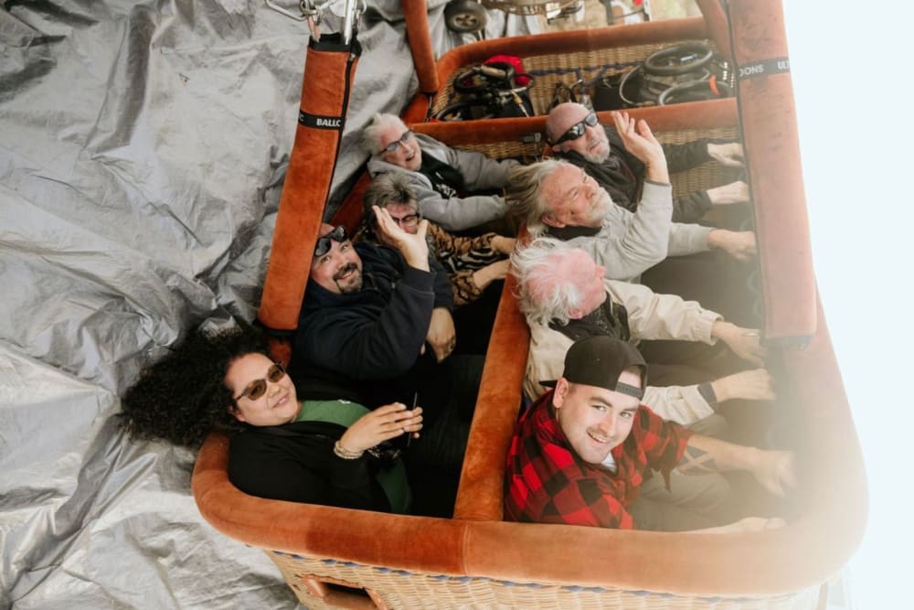 People Seated at Hot Air Balloon Basket