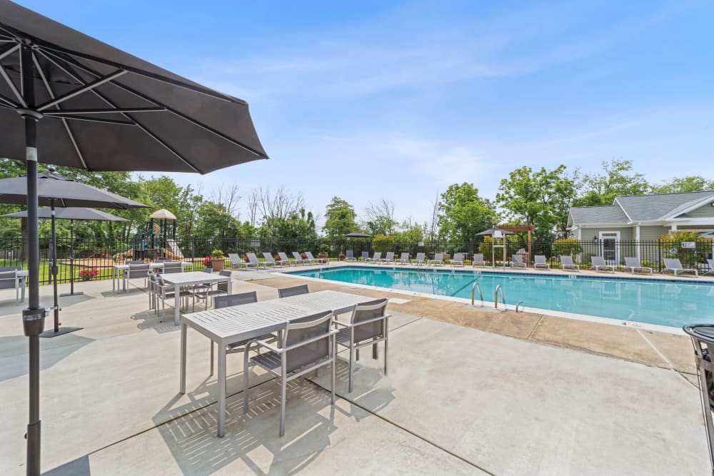 Swimming pool at Satyr Hill Apartments in Parkville, Maryland