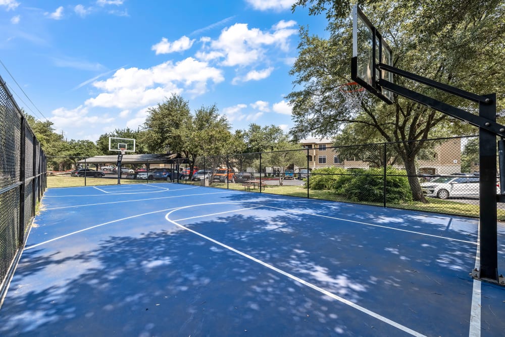 Full size basketball court at Marquis at Barton Trails in Austin, Texas