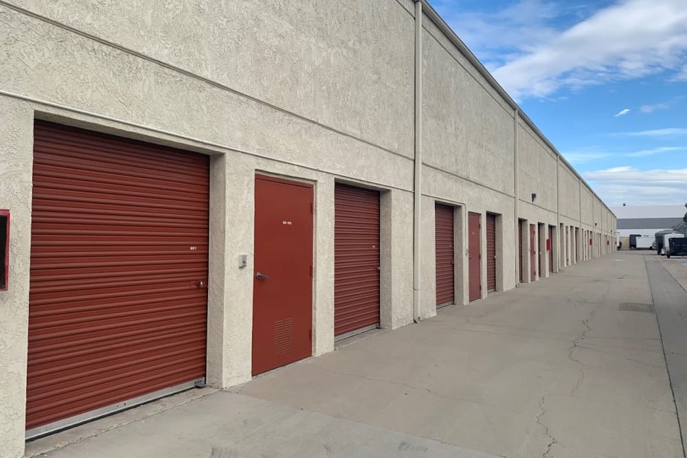 A row of units at Gilbert Self Storage in Fullerton, California