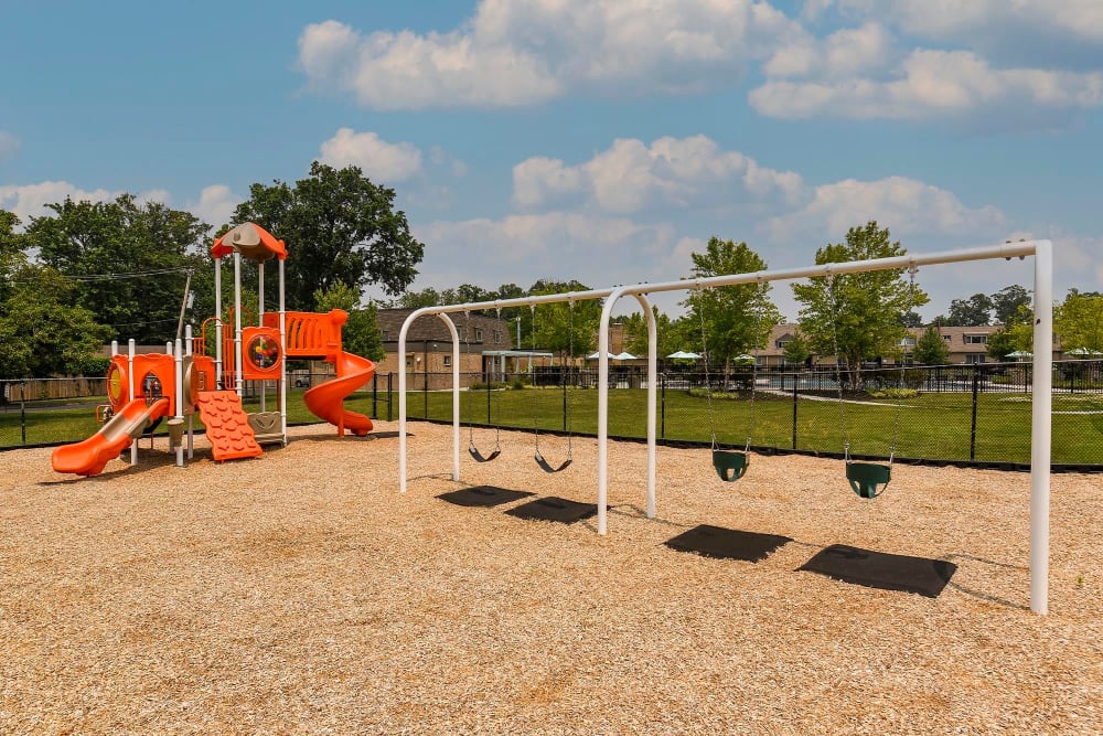 playground and swings at Franklin Commons, Bensalem, Pennsylvania