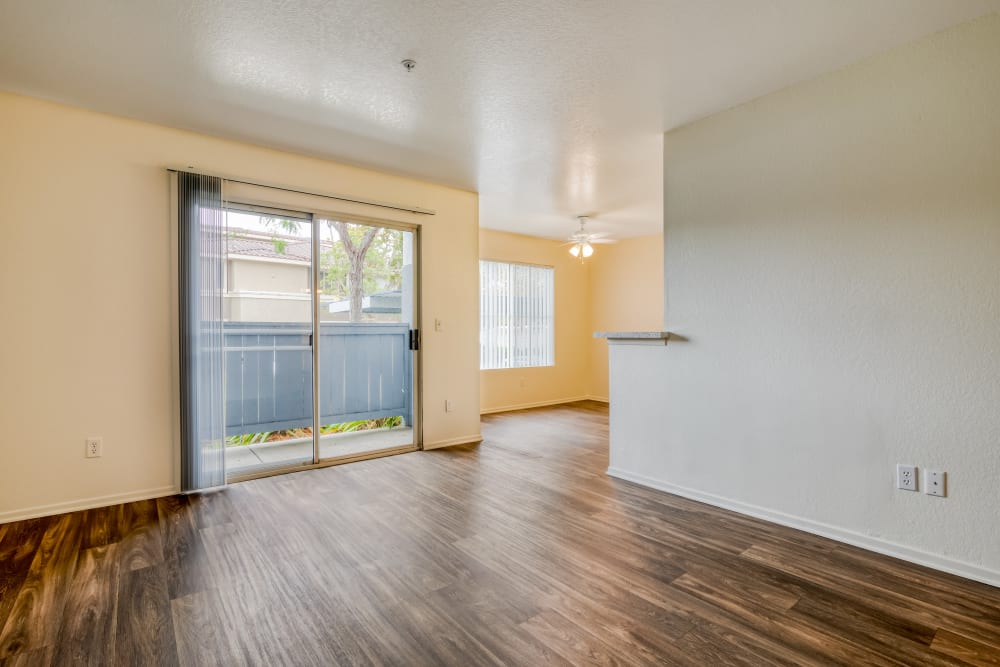 Community dining room at Woodpark Apartments in Aliso Viejo, California