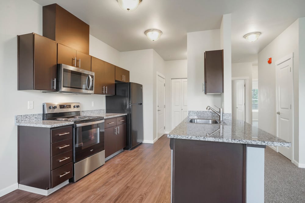 Kitchen at Crawford Crossing Apartments in Turner, Oregon