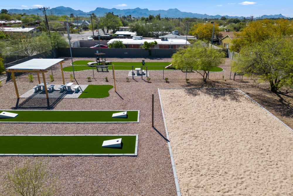 Outdoor play area at Las Brisas Apartments in Tucson, Arizona