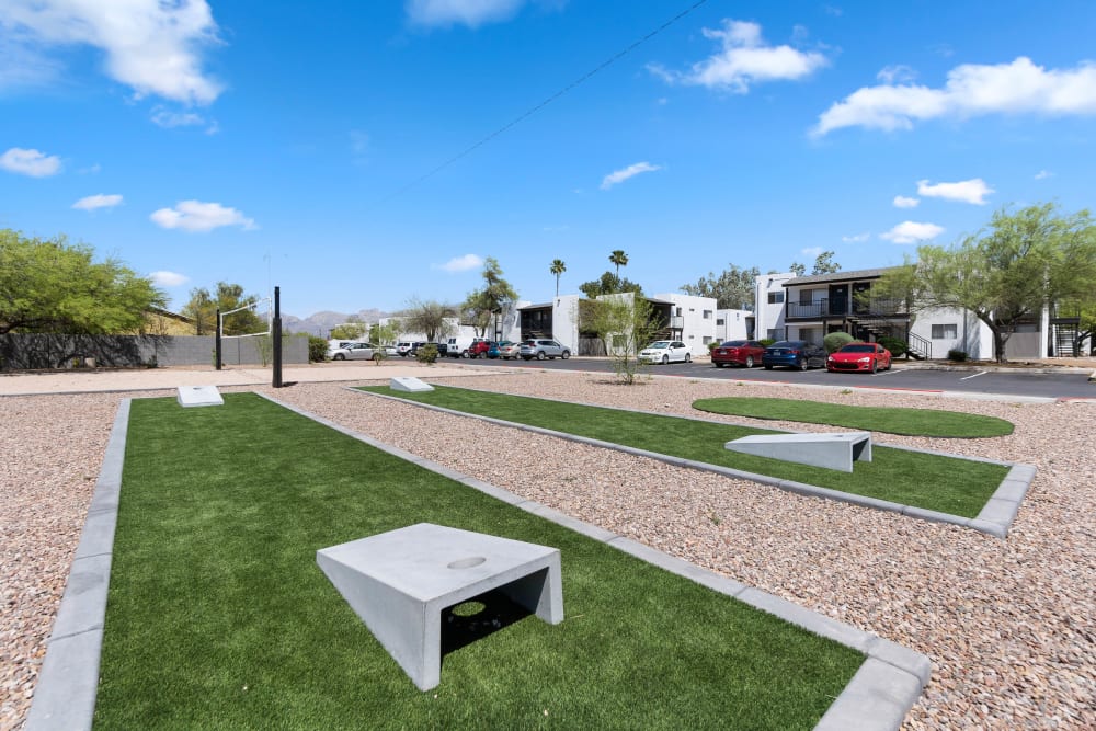 Sand volleyball court at Las Brisas Apartments in Tucson, Arizona
