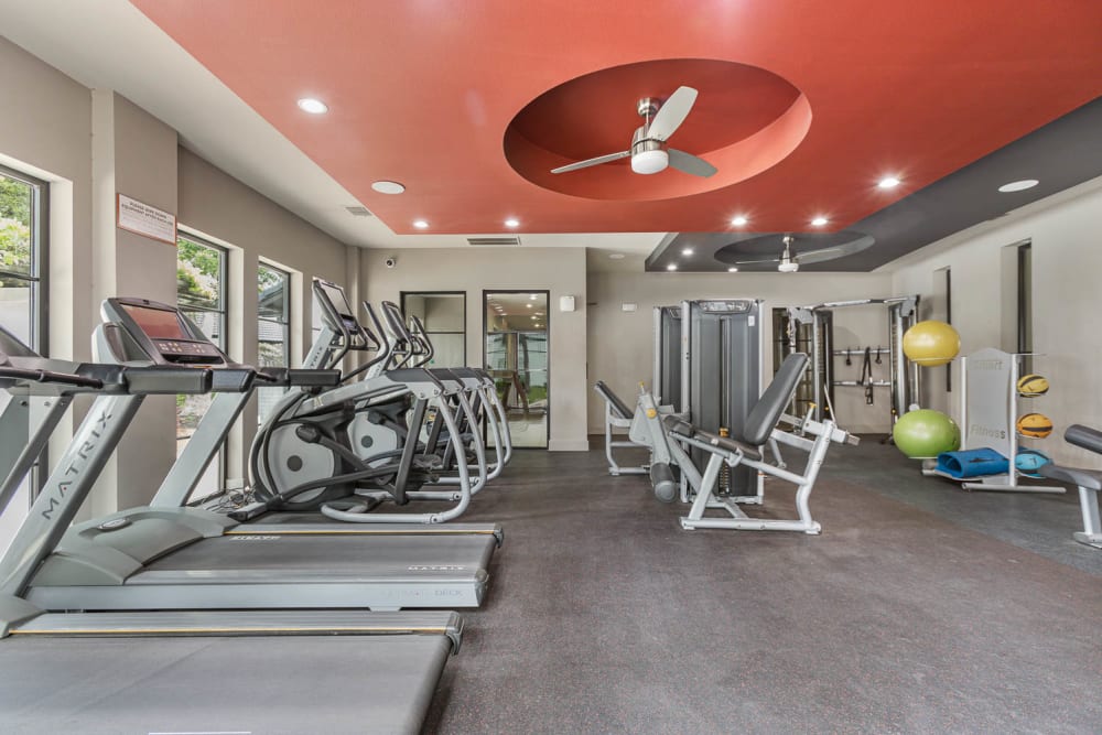 Fitness center at Villas at Chase Oaks in Plano, Texas