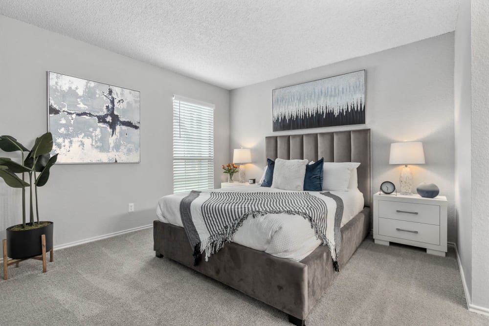Natural light coming into a bedroom at Villas at Chase Oaks in Plano, Texas