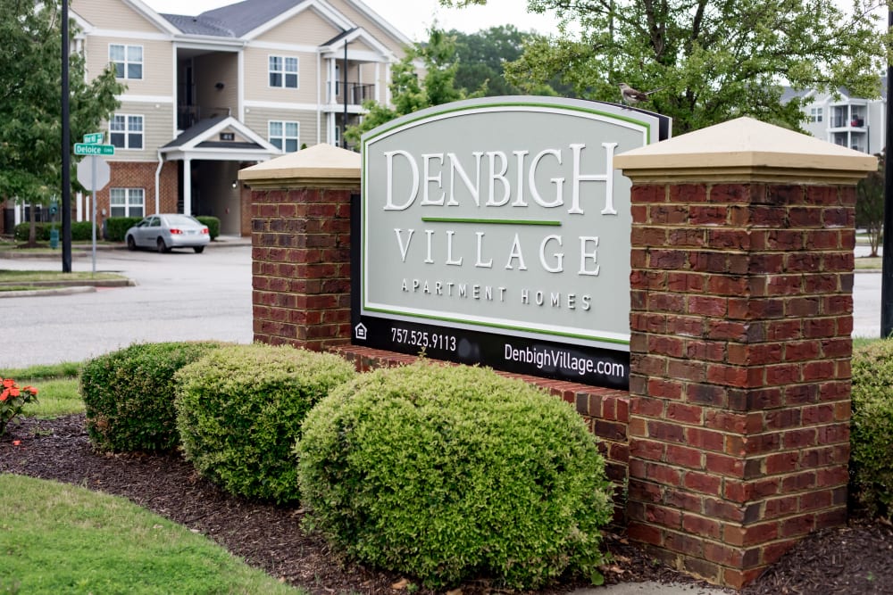 Front Sign at Denbigh Village in Newport News, Virginia