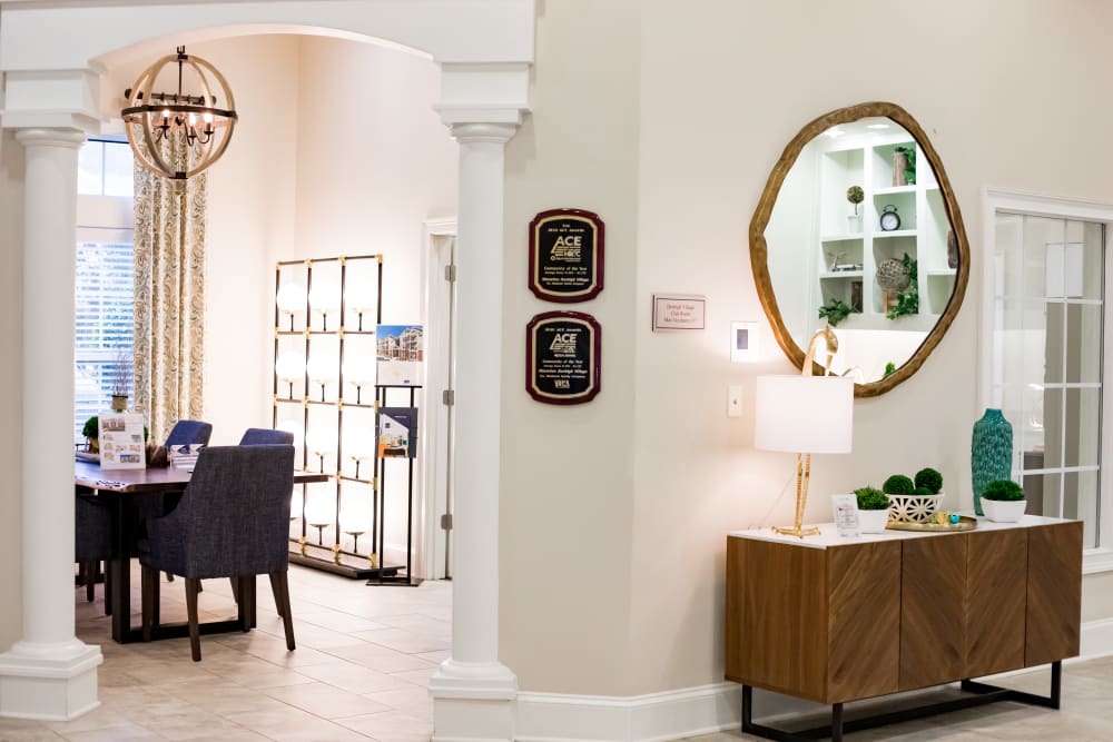 Spacious Living room with mirror at Denbigh Village in Newport News, Virginia