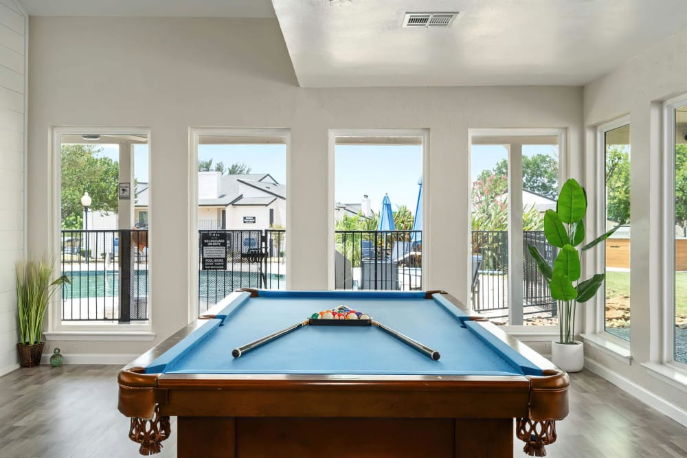 Pool table in the lounge at Tides on Avril in Fort Worth, Texas