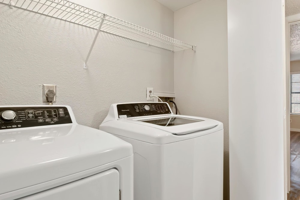 In-home washer and dryer at Tides at Meadowbrook in Fort Worth, Texas