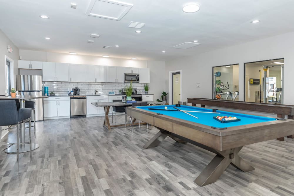 Clubhouse with pool table at Tides on Spencer in Las Vegas, Nevada
