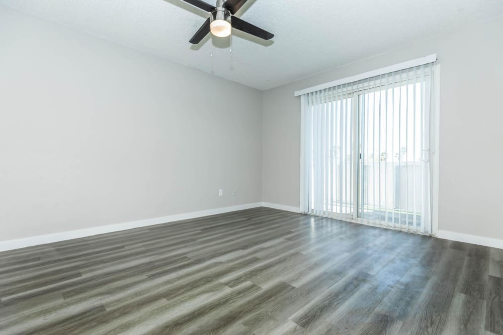 Wood-style flooring in a spacious apartment at Tides on Spencer in Las Vegas, Nevada