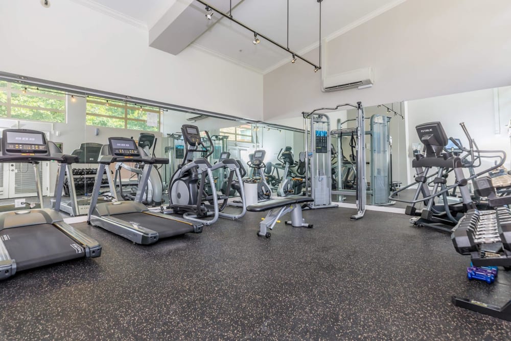 Get a workout in at our Fitness Center at Delano in Redmond, Washington