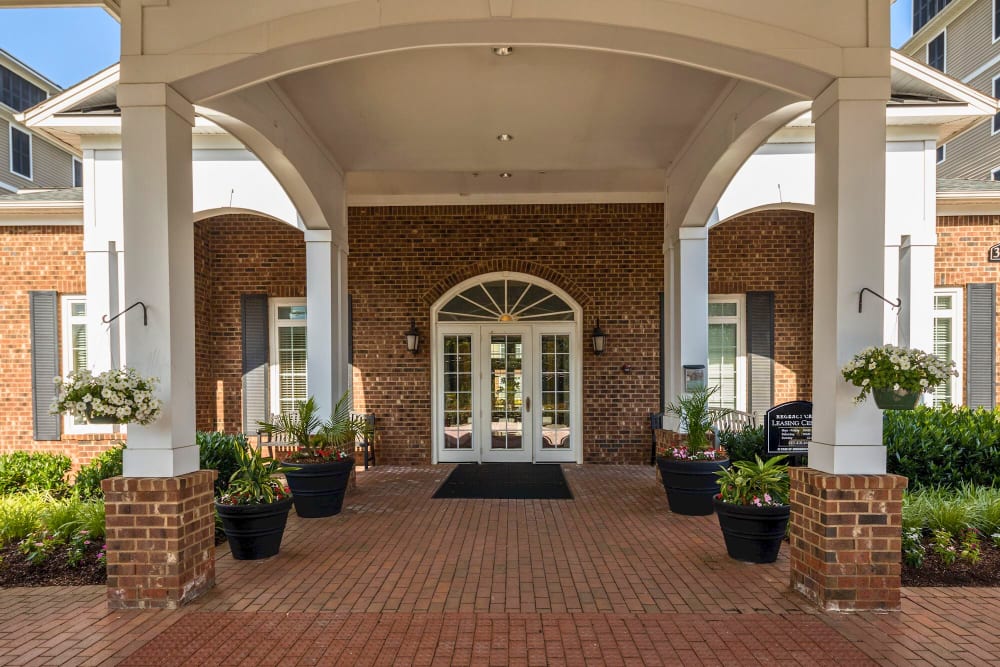 Driveway and covered entrance at Regency Crest in Ellicott City, Maryland.