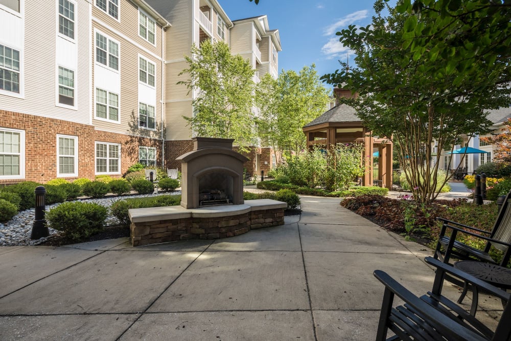 Covered barbeque on the patio at Regency Crest in Ellicott City, Maryland.