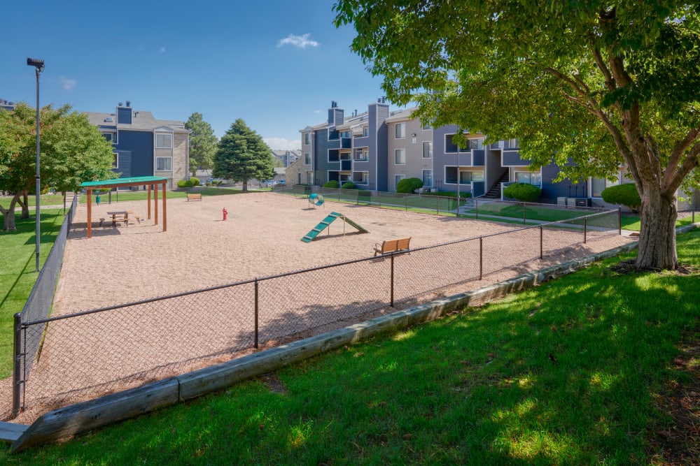 Have fun with your furry friend in the dog park at Alton Green Apartments in Denver, Colorado