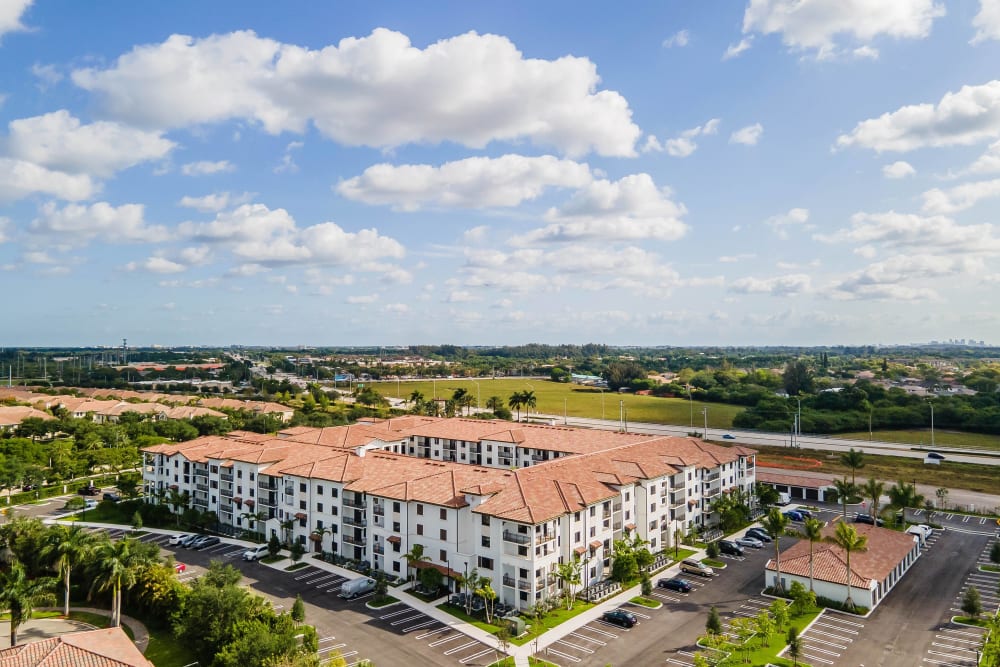 Building exterior overlay view at The Residences at Monterra Commons in Cooper City, Florida