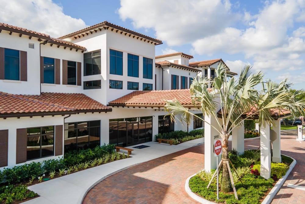 Community building entrance at The Residences at Monterra Commons in Cooper City, Florida