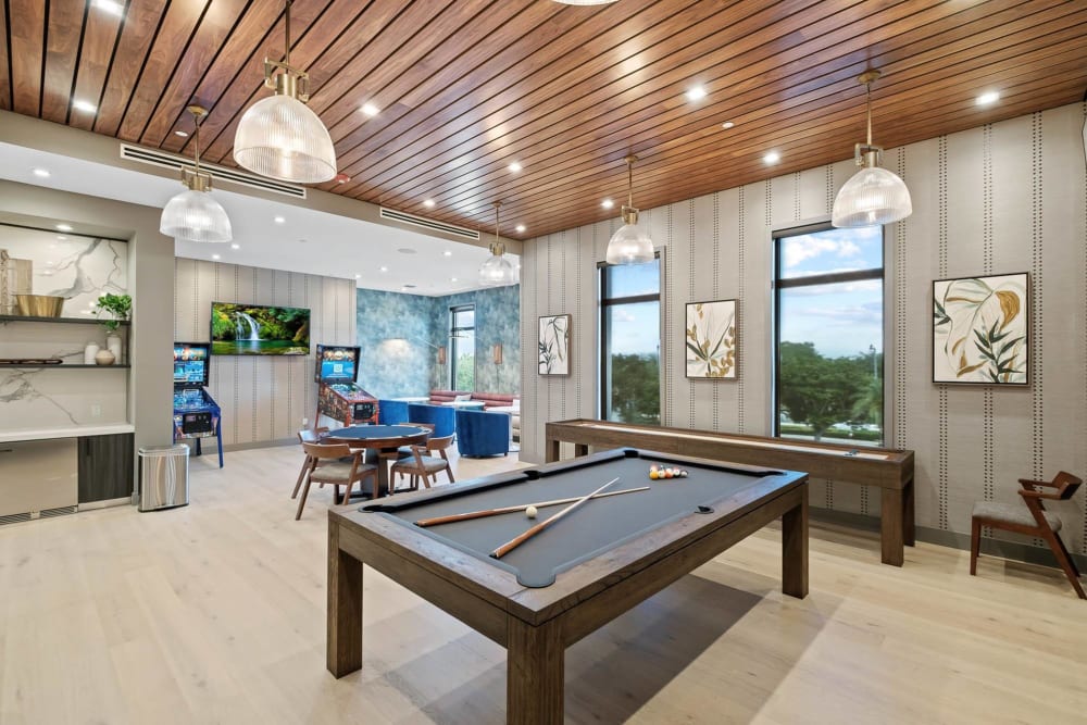 Billiards table in game room at The Residences at Monterra Commons in Cooper City, Florida