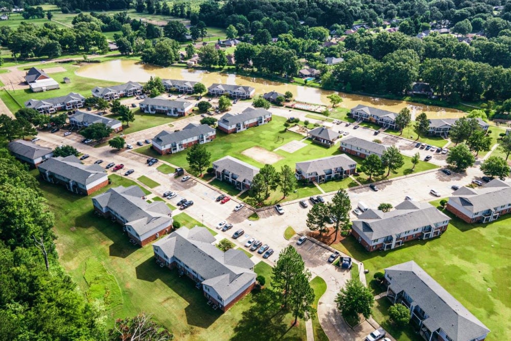 Aerial view of the Southwind Apartments campus in Richland, Mississippi