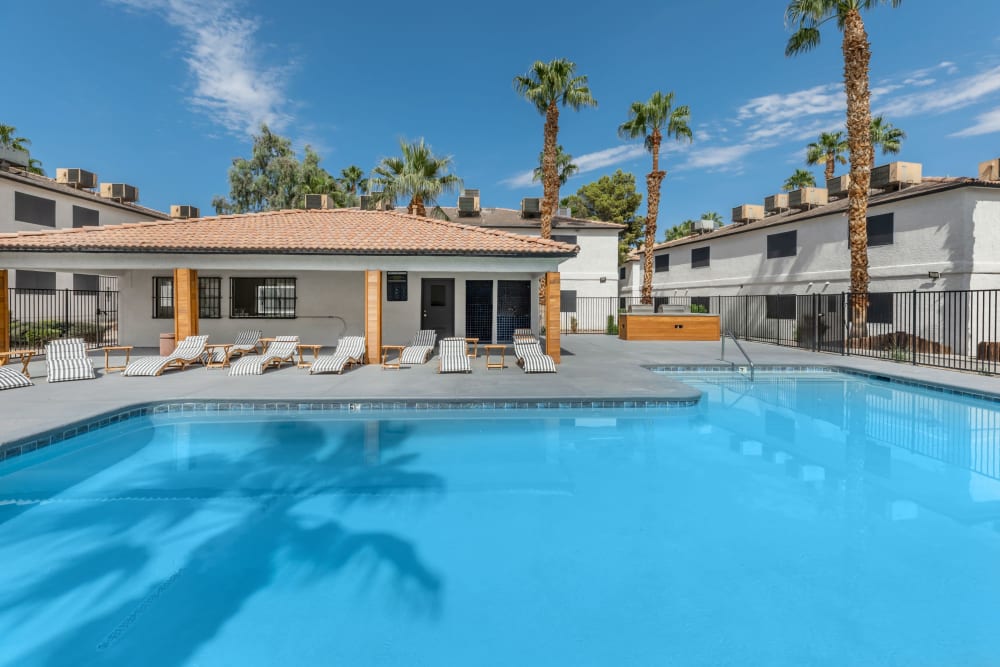 Resort-style swimming pool at Tides on Palm in Las Vegas, Nevada