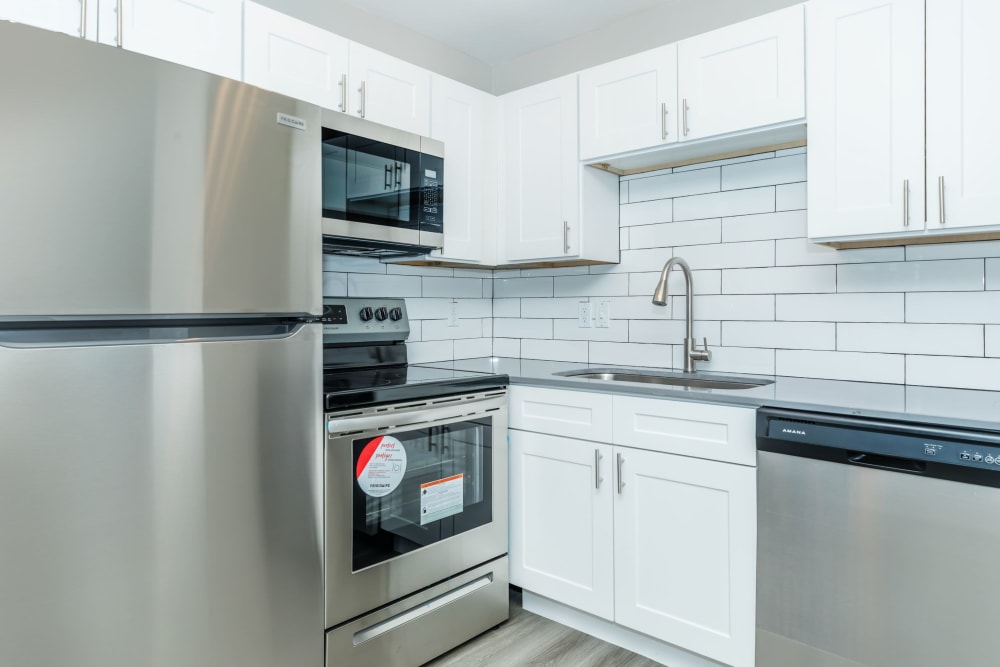 Stainless-steel appliances in the kitchen at Tides on Palm in Las Vegas, Nevada