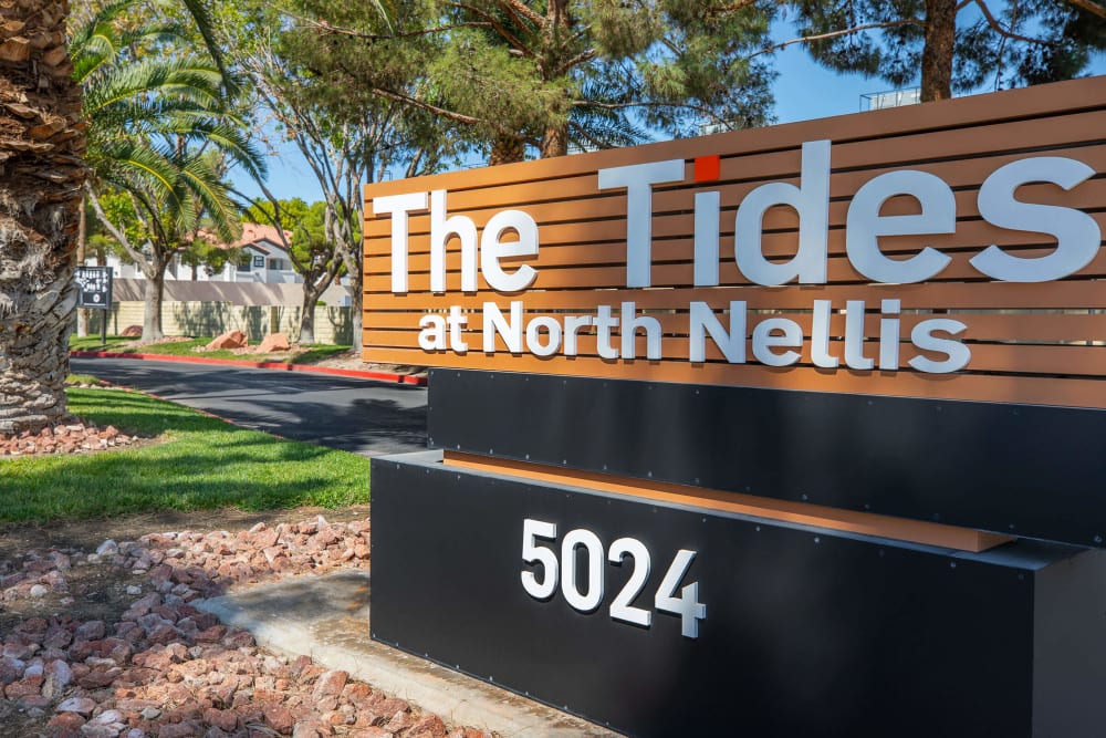Welcome sign outside of Tides at North Nellis in Las Vegas, Nevada