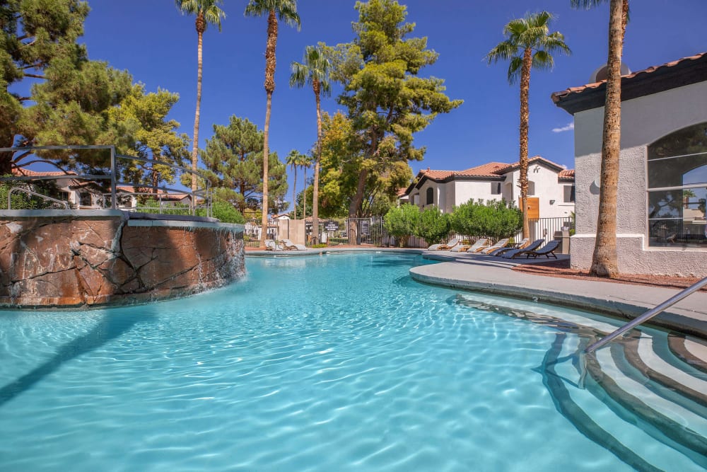 Sparkling swimming pool at Tides at North Nellis in Las Vegas, Nevada