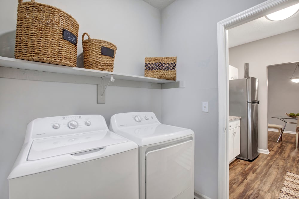 Laundry area at Amber Chase Apartment Homes in McDonough, Georgia