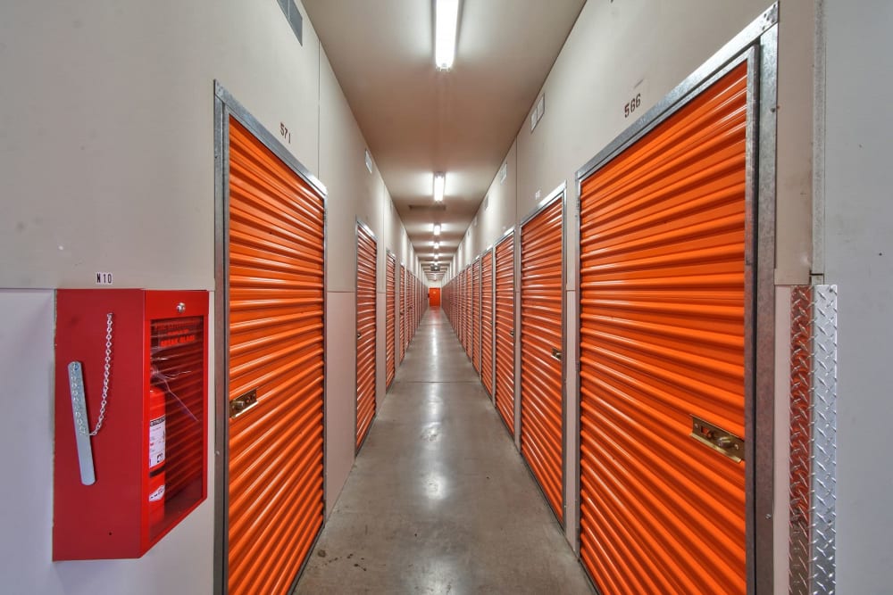 Storage Hallway at A+ Self Storage in Woodburn, Oregon