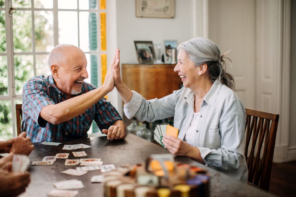 Resident's playing card games at Ponté Palmero in Cameron Park, California