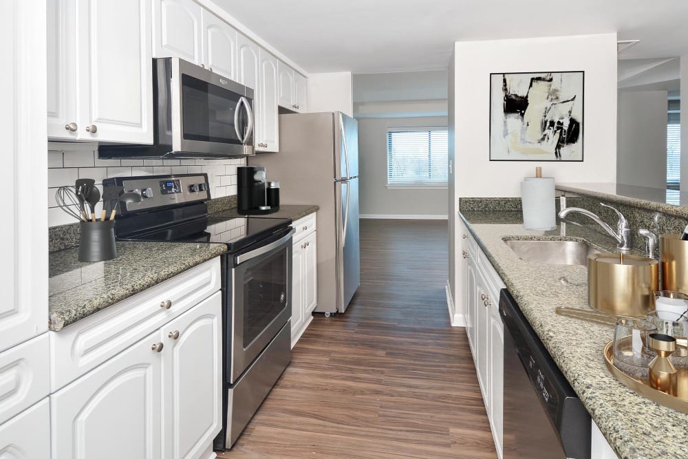 renovated model kitchen at Cherry Hill Towers, Cherry Hill, New Jersey