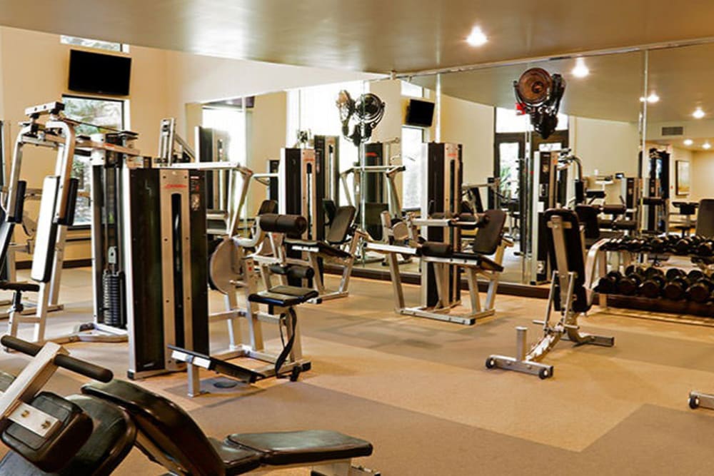 FItness center at The Margot on Sage in Houston, Texas